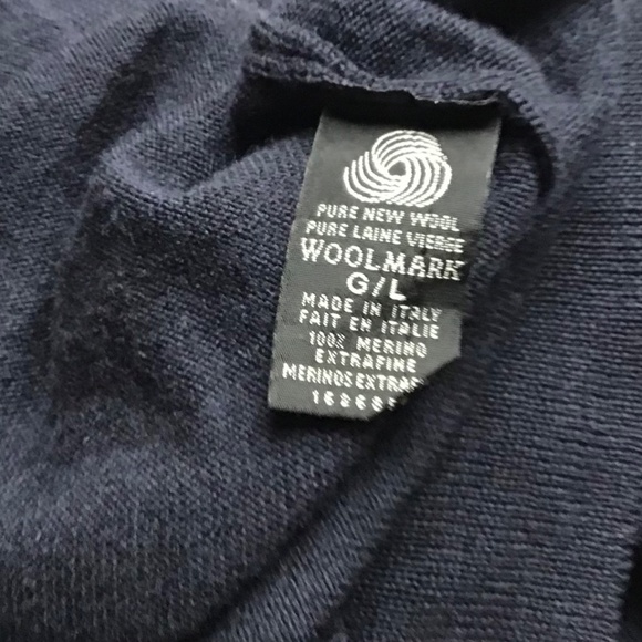 Simons 100%  extra fine merino wool navy blue Cardigan made Italy 🇮🇹 - Picture 6 of 9